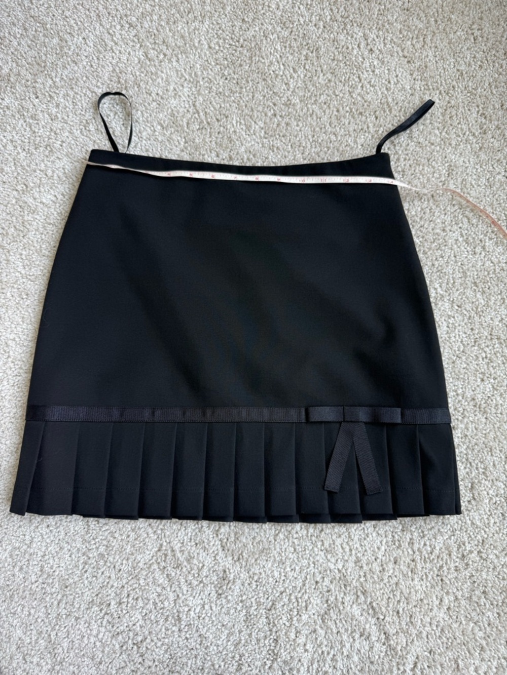 INC International Concepts Black Pleated Trim Pencil Skirt